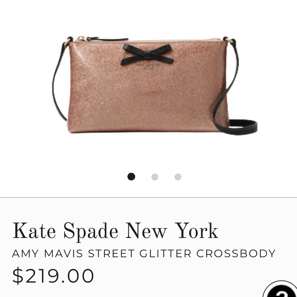 Kate Spade Gold and Black Crossbody Bag with Bow Accent